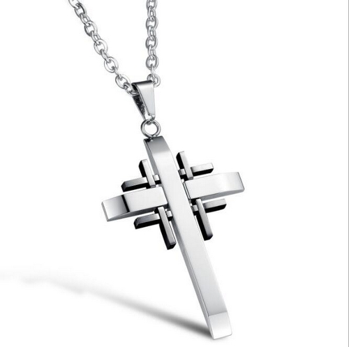 Stainless Steel Cross Pendant Necklace (silver)